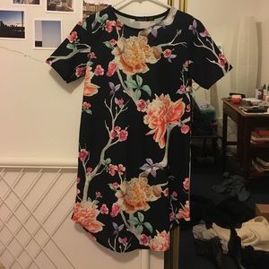 Boohoo flower printed shift dress